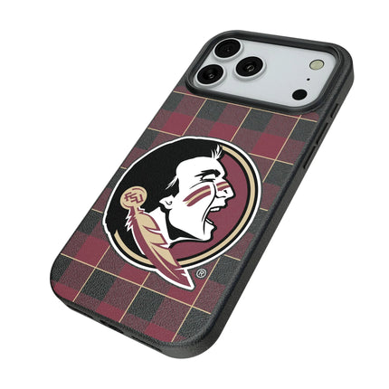 Florida State University Seminoles Plaid MagSafe Compatible Phone Case for Apple iPhone