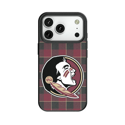 Florida State University Seminoles Plaid MagSafe Compatible Phone Case for Apple iPhone