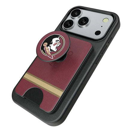 Florida State University Seminoles Stripe PopSockets MagSafe-Compatible PopWallet+