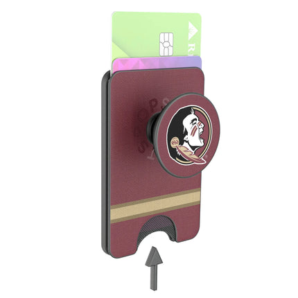 Florida State University Seminoles Stripe PopSockets MagSafe-Compatible PopWallet+