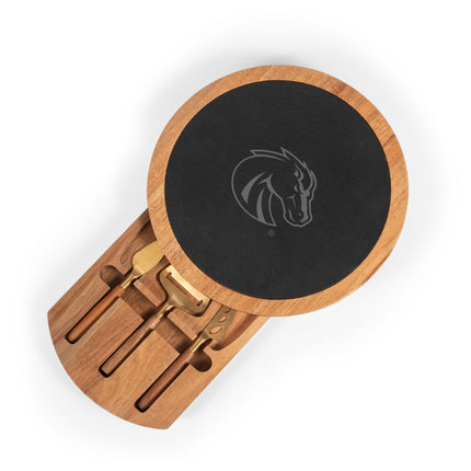 Boise State Broncos Acacia & Slate Serving Board with Cheese Tools