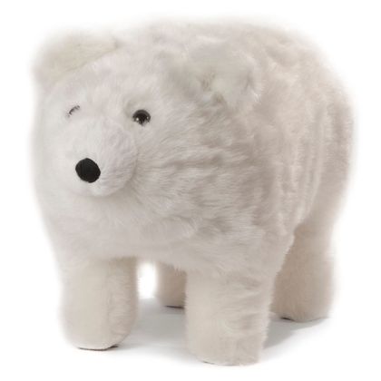 "Frosty" Plush Polar Bear Foot Stool