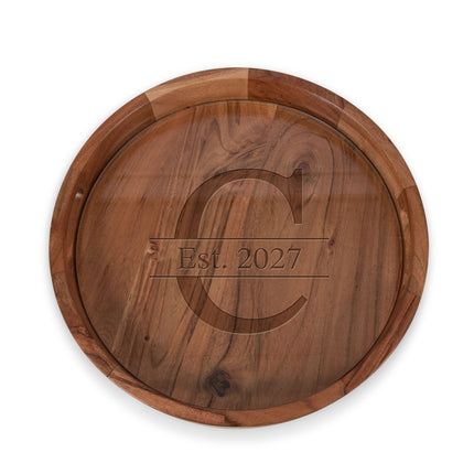 Monogram - Barista Serving Tray with Glass Insert
