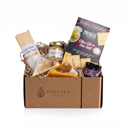 Acacia Circo Cheese Board with Gourmet Gift Pack