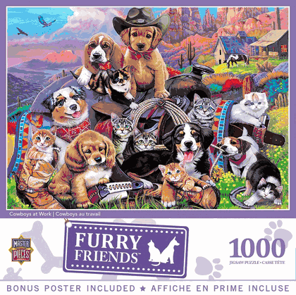 Furry Friends Cowboys at Work 1000 Piece Puzzle