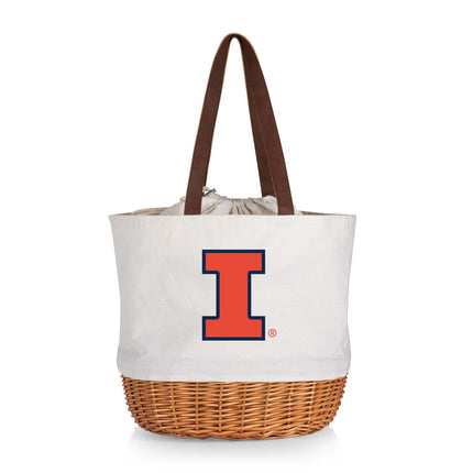 Illinois Fighting Illini - Coronado Canvas and Willow Basket Tote
