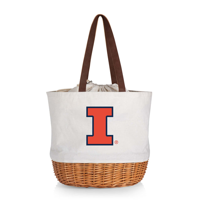 Illinois Fighting Illini - Coronado Canvas and Willow Basket Tote