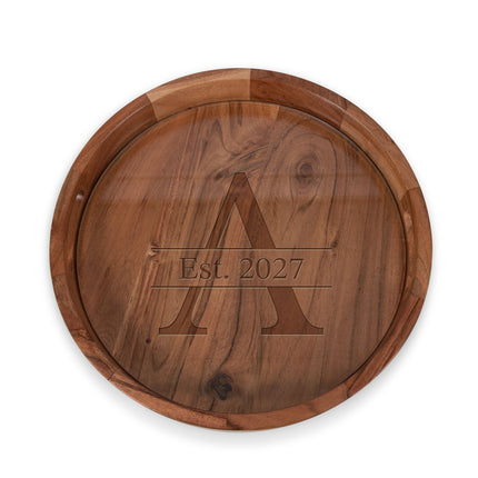 Monogram - Barista Serving Tray with Glass Insert