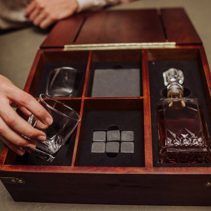 Whiskey Box Gift Set with Decanter