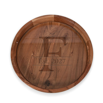 Monogram - Barista Serving Tray with Glass Insert