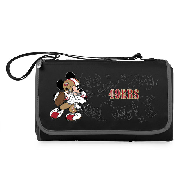 San Francisco 49ers Mickey Mouse Blanket Tote Outdoor Picnic Blanket