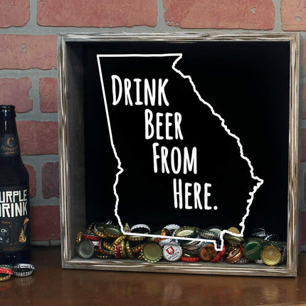 Georgia Drink Beer From Here Beer Cap Shadow Box