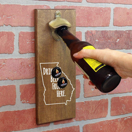 Georgia Drink Beer From Here Cap Catching Magnetic Bottle Openers