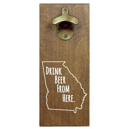 Georgia Drink Beer From Here Cap Catching Magnetic Bottle Openers