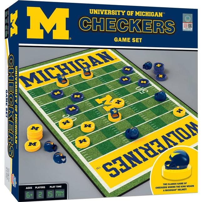 Michigan Wolverines Checkers Board Game