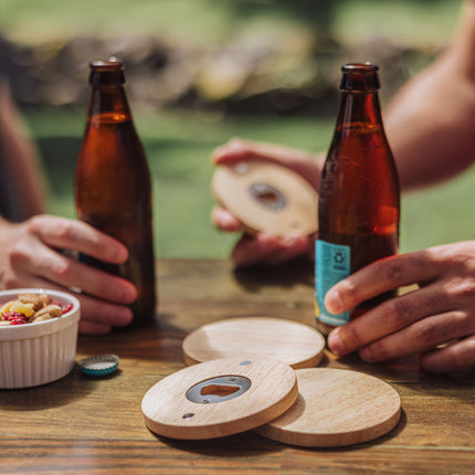 Coasters with Bottle Openers Set of 4