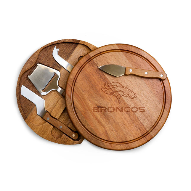 Denver Broncos - Acacia Circo Cheese Cutting Board & Tools Set