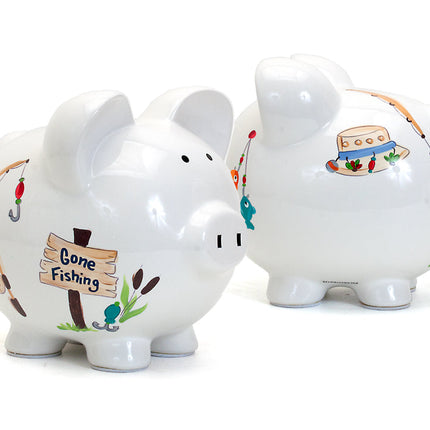 Gone Fishing Large Piggy Bank