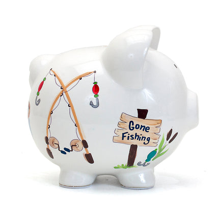 Gone Fishing Large Piggy Bank