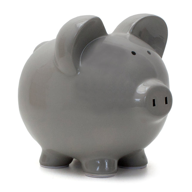Gray Ceramic Boss Piggy Bank