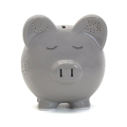 Gray Night Light Piggy Bank