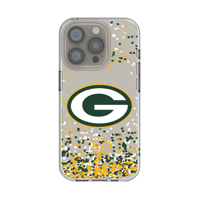 Green Bay Packers Clear Phone Case Confetti for iPhone