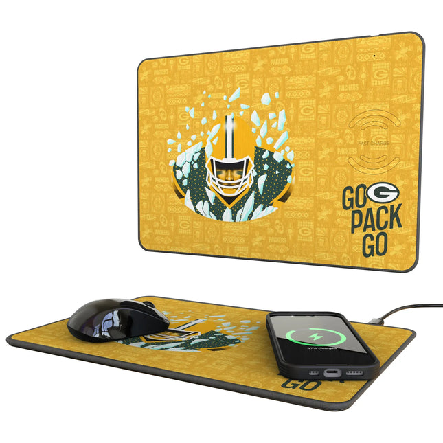 Green Bay Packers 15-Watt Wireless Charger & Mouse Pad Deco