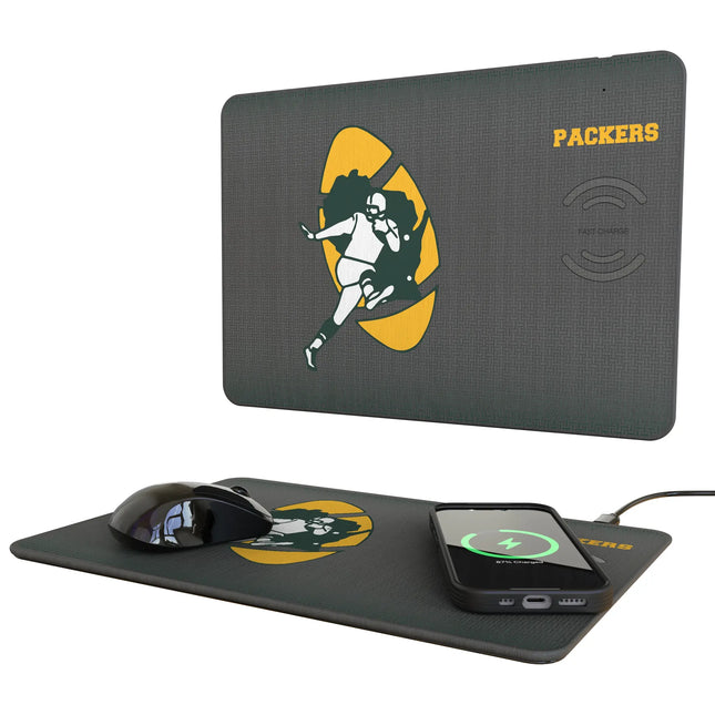 Packers 15W Wireless Charger & Mouse Pad Historic Linen