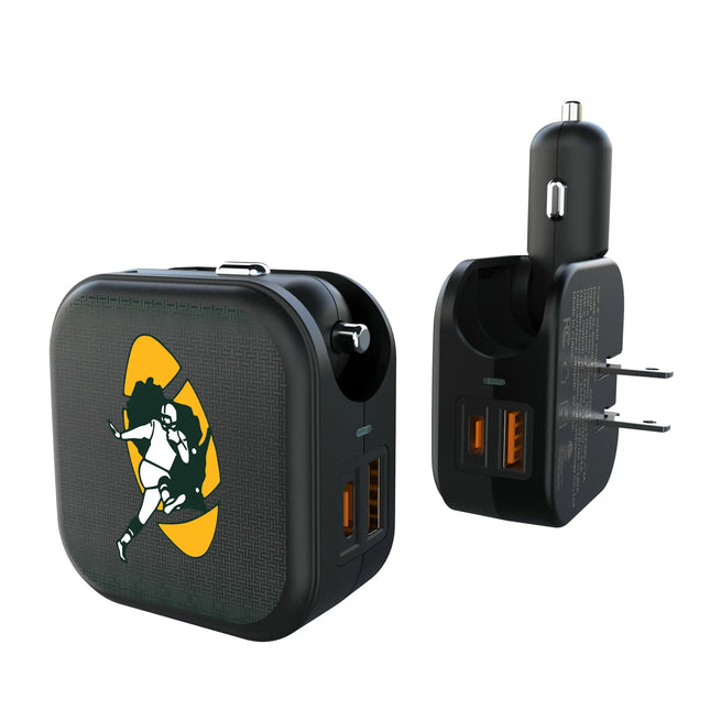 Green Bay Packers 2 in 1 USB A/C Charger Historic Linen