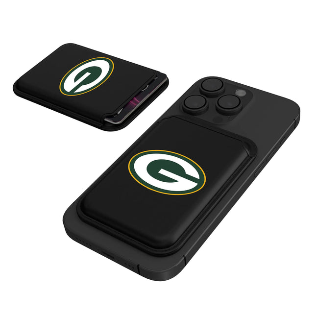 Green Bay Packers Black Magnetic Credit Card Wallet Insignia