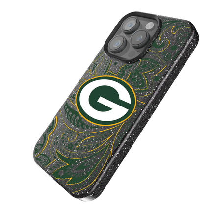 Green Bay Packers Black Bling Phone Case Paisley for iPhone