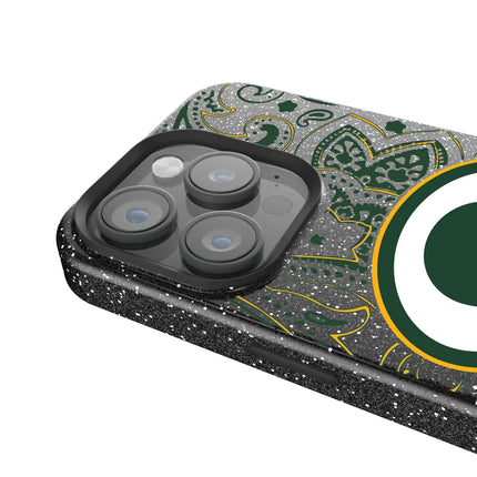 Green Bay Packers Black Bling Phone Case Paisley for iPhone