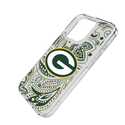 Green Bay Packers Clear Phone Case Paisley for iPhone