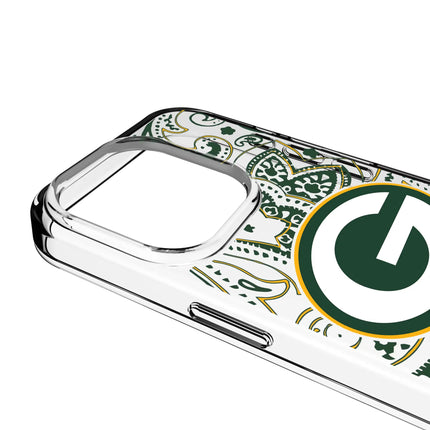 Green Bay Packers Clear Phone Case Paisley for iPhone