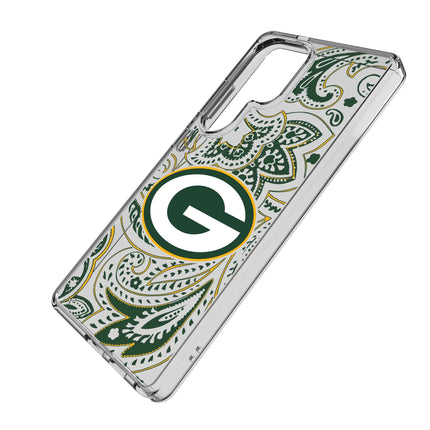 Green Bay Packers Clear Phone Case Paisley for Galaxy