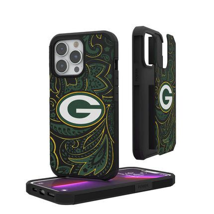 Green Bay Packers Rugged Phone Case Paisley for iPhone