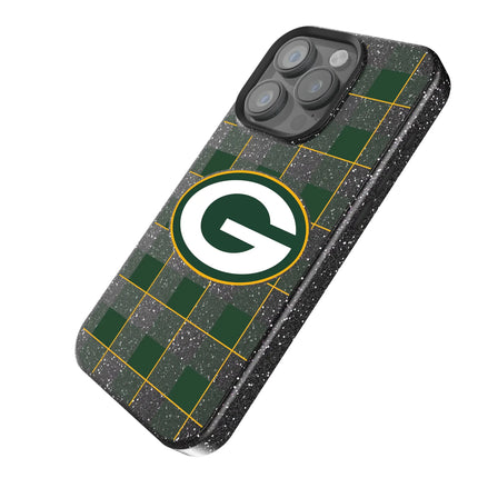 Green Bay Packers Black Bling Phone Case Plaid for iPhone