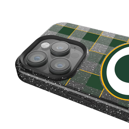 Green Bay Packers Black Bling Phone Case Plaid for iPhone
