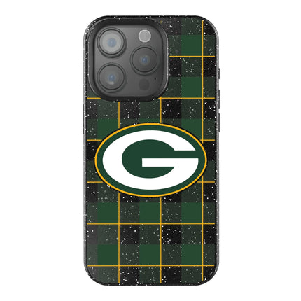 Green Bay Packers Black Bling Phone Case Plaid for iPhone