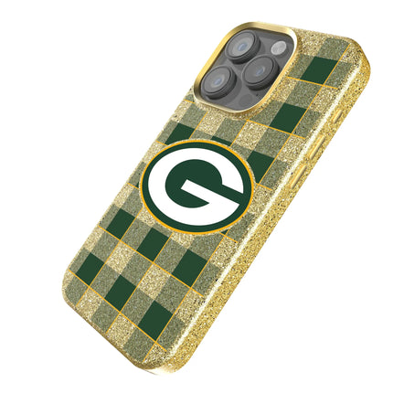 Green Bay Packers Bling Phone Case Plaid for iPhone
