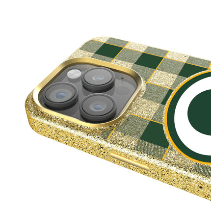 Green Bay Packers Bling Phone Case Plaid for iPhone