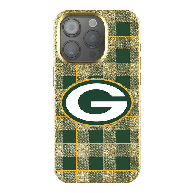 Green Bay Packers Bling Phone Case Plaid for iPhone