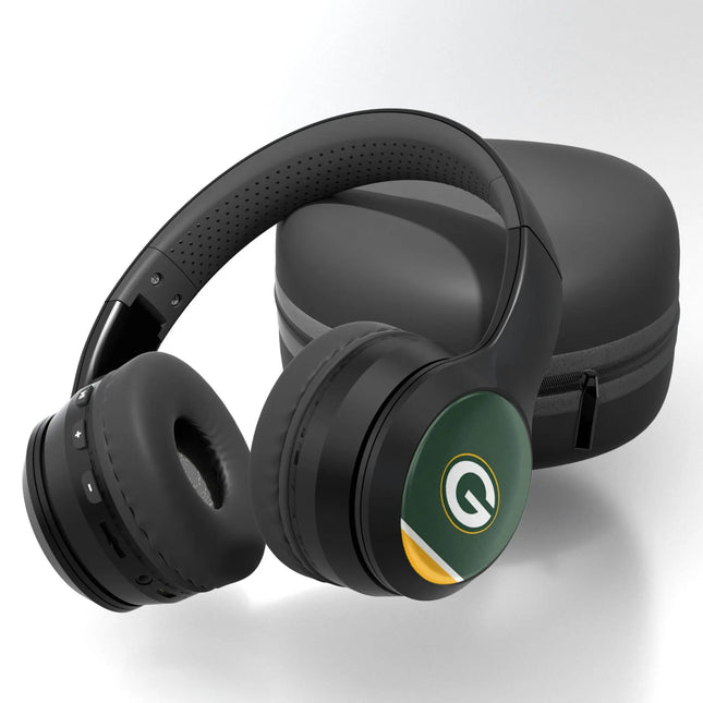 Green Bay Packers Over-Ear BT Headphones With Case Stripe