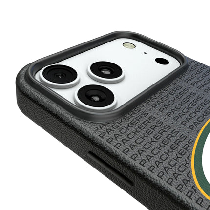 Green Bay Packers Text Backdrop MagSafe Compatible Phone Case for Apple iPhone