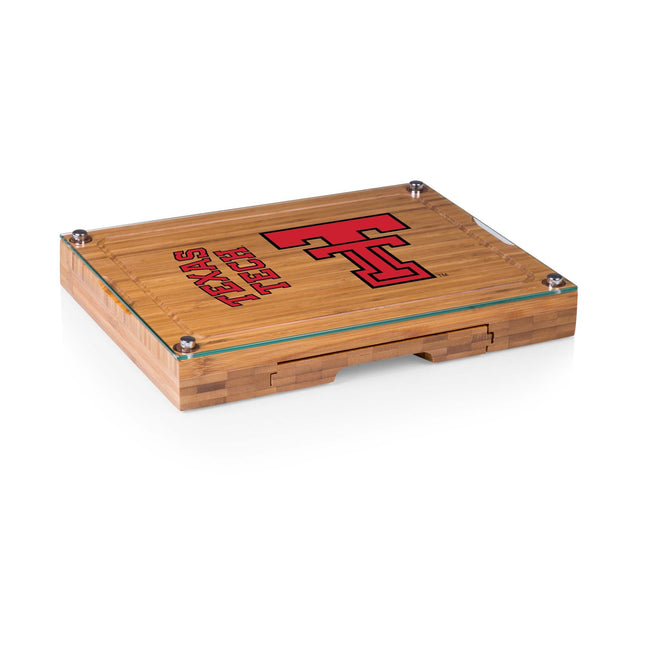 Texas Tech Red Raiders Glass Top Cheese Cutting Board & Tools Set
