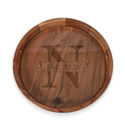 Monogram - Barista Serving Tray with Glass Insert