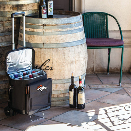 Denver Broncos - Cellar 6-Bottle Wine Carrier & Cooler Tote with Trolley