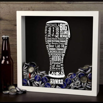 Hawaii Beer Typography Shadow Box
