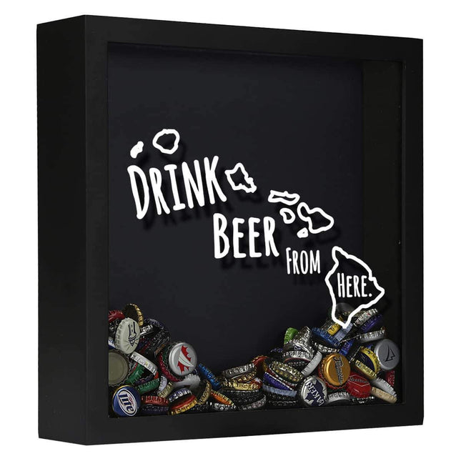 Hawaii Drink Beer From Here Beer Cap Shadow Box