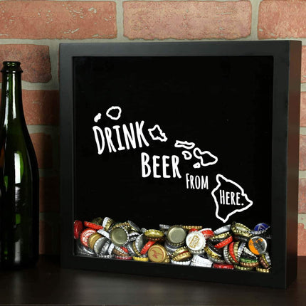 Hawaii Drink Beer From Here Beer Cap Shadow Box